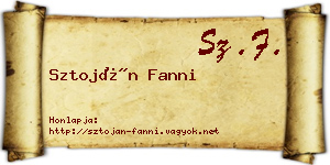 Sztoján Fanni névjegykártya