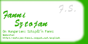 fanni sztojan business card